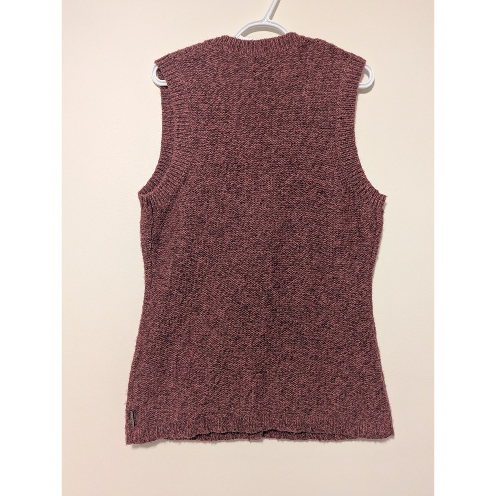 Woolrich Women's Size Medium Pink Gray Wool Blend Knit Button Up Sweater‎ Vest - Picture 6 of 8